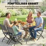Gartenmöbel Set Klappbar Sitzgruppe 5-teilig Tisch mit 4 Stühlen Holzoptik – Bild 5