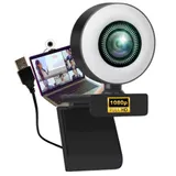 Webcam mit Ringlicht Full HD Lampe USB PC Kamera Konferenz Streaming Gaming – Bild 1