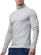 Indicode Herren Langarmshirt Eagon-Rollkragen Shirt Longsleeve Baumwolle Männer – Bild 2