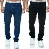 Herren Jeans Hose Stretch Übergröße Übergrößen 5 Pocket Jeanshose SCHWARZ BLAU  – Bild 3