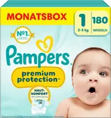 Pampers Premium Protection Größe 1 180 Baby Windeln 2-5kg Newborn Monatbox – Bild 1
