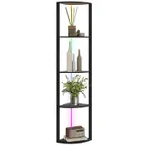 HOMCOM LED Stehlampe 5-stufige dimmbar Stehleuchte mit Regal, RGB Farbwechsel – Bild 3