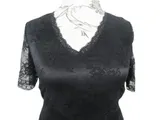 Sheego Damen Kleid Schwarz große Größen Abendkleid Spitze kurzarm Sommerkleid  – Bild 2