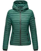 Marikoo Samtpfote Damen Jacke Steppjacke Frühling Übergangsjacke gesteppt Kapuze – Bild 2
