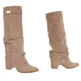Damen Stiefel mit Reißverschluss Ital-Design 4699 in Hellbraun – Bild 4