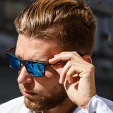 Aluminium Herren HD Sonnenbrille Polarisiert Sport Carbon UV400 Verspiegelt Matt – Bild 8