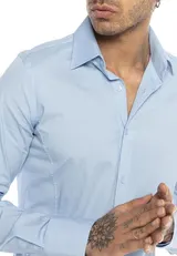 Hemd Herren Slim Fit Business Freizeit Hochzeit Shirt Bügelleicht Hemden Langarm – Bild 8