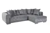 Modernes XXL Ecksofa DECADENCIA 320cm silbergrau Samt Bigsofa inkl. Kissen – Bild 10