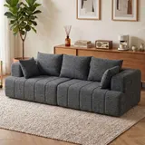 HOMCOM Sofa 3 Sitzer 194 cm Boneless Sofa mit Chenille-Optik, 58 cm Tiefe Sitze – Bild 1