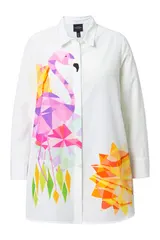 Ulla Popken Damen große Größen Bluse Flamingos A Linie Hemdkragen Langarm 839561 – Bild 7