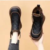Damen Winter Schneeschuhe Warm Stiefel Flache Boots Stiefeletten Flache Boots – Bild 6