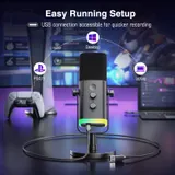 FIFINE Streaming Mikrofon für Podcast Studio USB Dynamisch Microphone Gaming PC – Bild 5