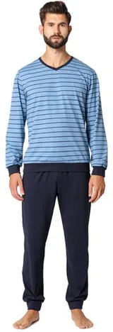 Ladeheid Herren Schlafanzug SET Langarm Baumwolle Pyjama Nachtwäsche S-3XL – Bild 3