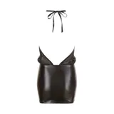 Sexy Mini-Kleid S- XL schwarz Wetlook semi-transparentes Oberteil "Tatjana" – Bild 9