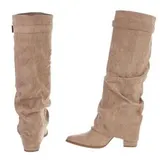 Damen Stiefel mit Reißverschluss Ital-Design 4699 in Hellbraun – Bild 5