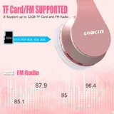 Roségold Bluetooth Kopfhörer Faltbar Over Ear Headset mit Integriertem Mikrofon – Bild 4