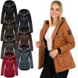 Marikoo Designer Damen Übergangs Jacke leicht gefüttert Kapuze Herbst B931 NEU – Bild 7