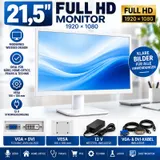 21,5" Full HD LED Monitor Weiß VGA DVI VESA PC Office Neuware – Bild 1