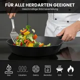 Gusseisen Pfanne Induktion Ø 16-30cm Eingebrannt Grillpfanne BBQ Bratpfanne Set – Bild 6