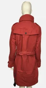 KHUJO Damen Übergangsjacke Mantel Jacke Frühling mit Gürtel Modell:Frühling, Rot – Bild 4