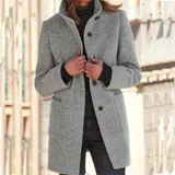 Damen Wollmantel Winterjacke Wolloptik Parka Dufflecoat Lady Mantel Coat Top – Bild 4
