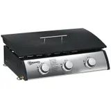 Gasgrill, Tischgrill BBQ mit 3 Brennern, Tischgasgrill mit Schlauch, Deckel – Bild 1