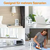 2 Meter, 12 Fach Steckdosenleiste 3 USB Mehrfachsteckdose Steckdosenturm Multi – Bild 10