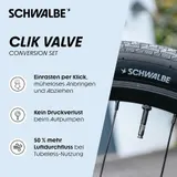 Schwalbe Fahrrad Clik Valve SCV System (SV) Französisch Set (2St) + Adapter AV – Bild 6