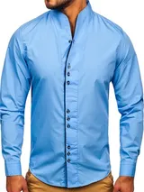 Freizeithemd Shirt Herrenhemd Hemd Slim Fit Classic Casual Herren Mix BOLF Motiv – Bild 1