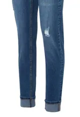 Damen Strech Jeans blau Slim Fit Umschlag destroyed K-Länge  36 bis 54 neu 75121 – Bild 3