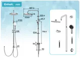 Edelstahl Höhenverstellbares Duschset, Duschsystem Regendusche mit Handbrause – Bild 9