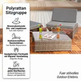 Gartenset in grau Sitzgarnitur + 2 Sessel + Tisch Gartenmöbel Lounge Poly Rattan – Bild 11