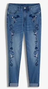 Damen Strech Jeans blue bleeched Stickerei Slim Fit Umschlag 36 bis 54 neu 72315 – Bild 18
