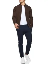Indicode Herren Strickjacke Lau-Feinstrick Pulli Zip Pullover Männer Baumwolle – Bild 2