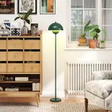HOMCOM Stehlampe Wohnzimmer Stehleuchte mit rundem Schirm, Fußschalter Grün – Bild 1