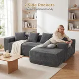 Corduroy Ecksofa L-Form mit Schlaffunktion -Wohnlandschaft- Schlafcouch Eckcouch – Bild 10