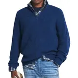 Herren Strickpullover Warm Pullover Sweater Half Zip-Herrenpullover Stehkragen – Bild 1