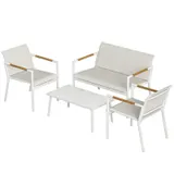 Outsunny Gartenmöbel Set Sitzgruppe für 4 Personen Atmungsaktiv Gartenlounge – Bild 3