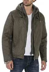 Redbridge Herren Jacke Übergangsjacke Bikerjacke abnehm Sweat- Kapuze 2in1 Look – Bild 3