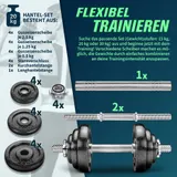 Hantelset Gusseisen 15 - 60 kg Kurzhanteln Langhantel Set Hantel Hantelscheiben – Bild 5