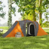 Outsunny Tunnelzelt Campingzelt für 4 Personen mit 2 Schlafzimmern Wohnbereich – Bild 9
