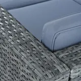 Rattan Lounge Sitzgruppe Gartenmöbel Set Sofa Couch 3-Sitzer Rattanmöbel Grau – Bild 7
