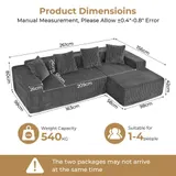 Corduroy Ecksofa L-Form mit Schlaffunktion -Wohnlandschaft- Schlafcouch Eckcouch – Bild 7