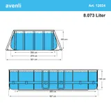 Pool 427x275x100cm Aufstellpool Gartenpool Schwimmbecken Stahlrahmen Oval rattan – Bild 14