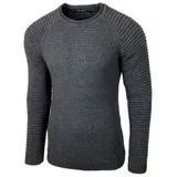 Baxboy Strickpullover Herren Two Tone Rundhals Pullover Grobstrick B-8056 – Bild 6