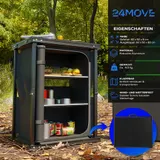 24MOVE® Campingküche Alu Koch Campingschrank Windschutz Faltbar Outdoor Camping – Bild 12