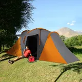 Outsunny Tunnelzelt Campingzelt für 4 Personen mit 2 Schlafzimmern Wohnbereich – Bild 1