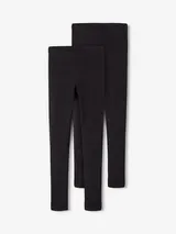 NAME IT 2er Pack Doppelpack Legging NKFVivian schwarz Größe 98/104 bis 158/164 – Bild 3