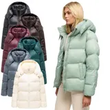 Navahoo Damen Herbst Winter Steppjacke Puffer Jacke gesteppt glänzend N164 – Bild 9