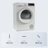Wäschetrockner 10 kg Frontlader Trockner Große Trommel Wärmepumpentrockner Weiss – Bild 9
